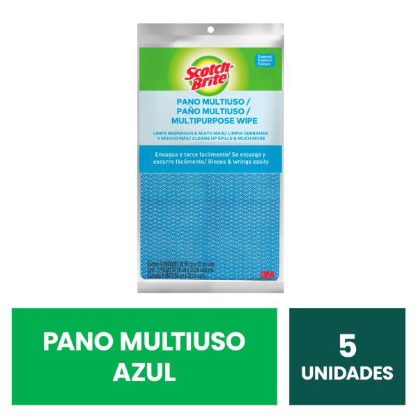 Pano Scotch Brite Multiuso 58x33cm Azul PCT 5 UN