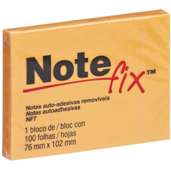 Bloco de Notas Adesivo Notefix 76x102mm Laranja 100 FL