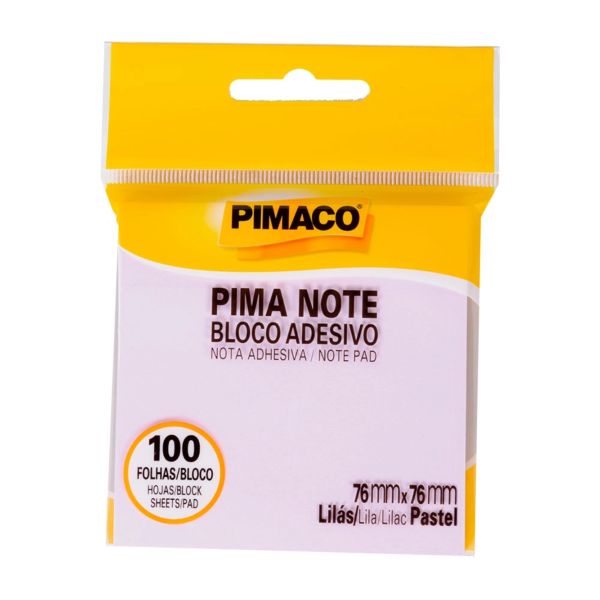 Bloco de Notas Adesivo Pimaco 76x76mm Pima Note Lilás 100 FL 1 UN