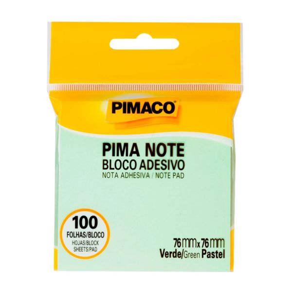 Bloco de Notas Adesivo Pimaco 76x76mm Pima Note Verde 100 FL