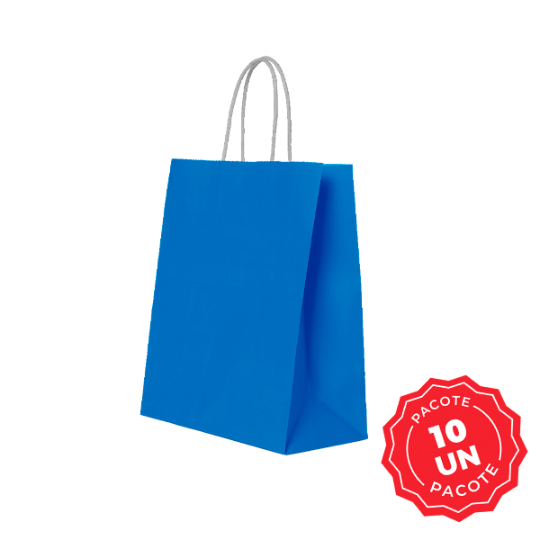 Sacola de Papel Festcolor 18x14,5x7cm Azul Escuro PCT 10 UN