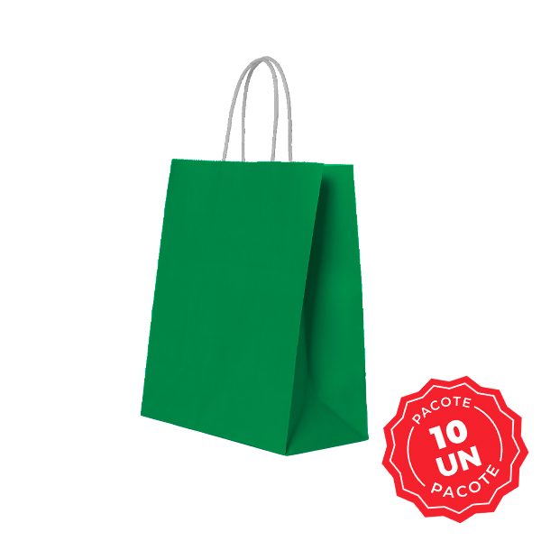 Sacola de Papel Festcolor 18x14,5cm Verde Escuro PCT C/10 UN