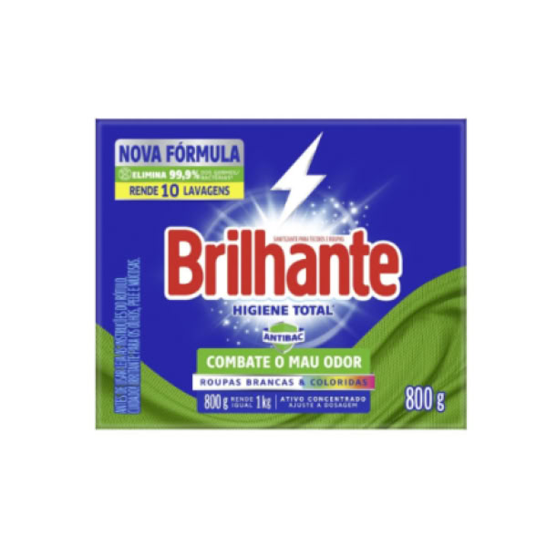 Sabão em Pó Brilhante Higiene Total 800g 1 UN