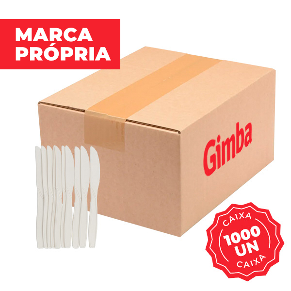 Faca Descartável Gimba para Sobremesa Bioplast CX C/1000 UN
