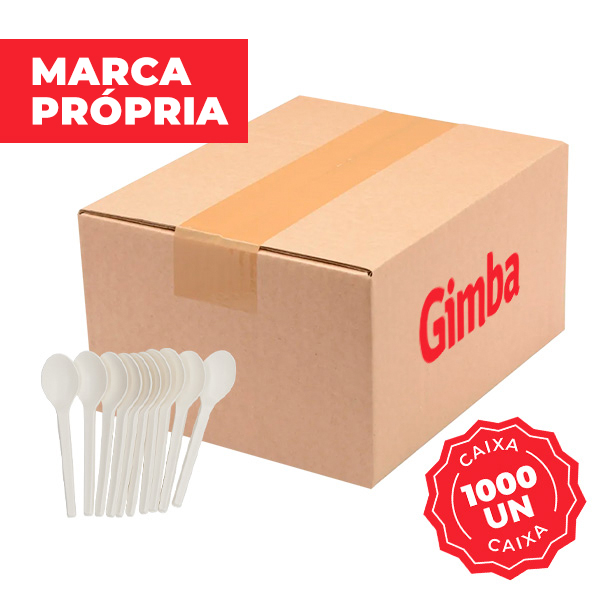Colher Descartável para Sobremesa Bioplast Caixa com 1000 UN Gimba