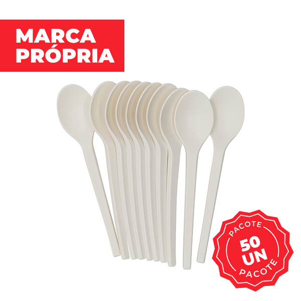 Colher Descartável Gimba para Refeição Bioplast PCT C/50 UN