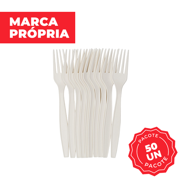 Garfo Descartável Gimba para Sobremesa Bioplast PCT C/50 UN