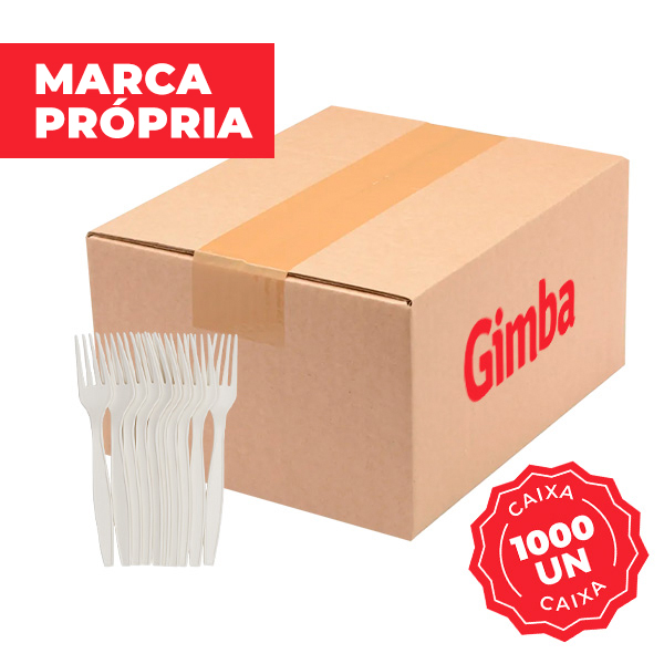 Garfo Descartável para Refeição Bioplast Caixa com 1000 UN Gimba