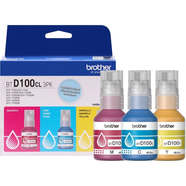 Kit Garrafas de Tinta Brother BTD1003PK Colorida 3 UN