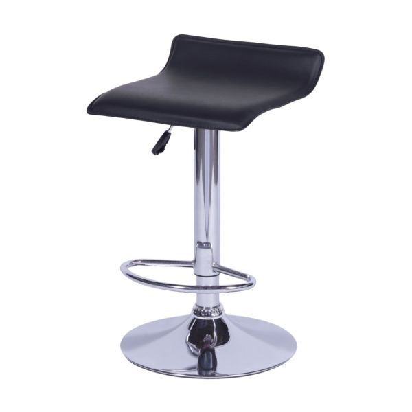 Banqueta OR Design Giratória Couro Ecológico Ajuste Altura Preta OR-66