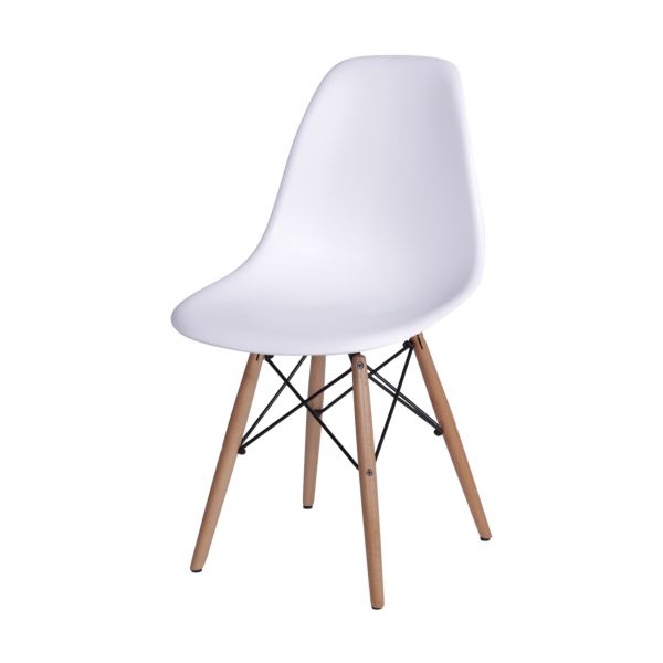 Cadeira OR Design Eames em Polipropileno Base Madeira Branca 1 UN