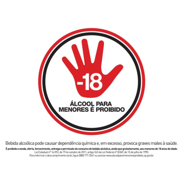 Adesivo Precificar Proibido Venda de Álcool para Menores de 18 anos 1 UN