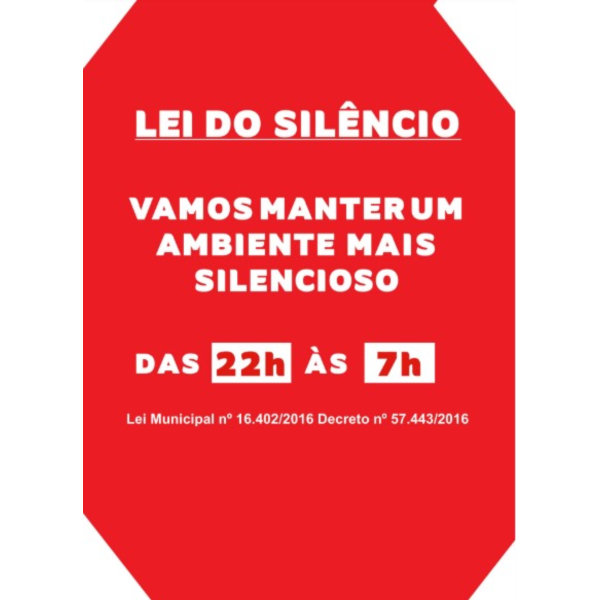 Adesivo Precificar Lei do Silêncio 1 UN