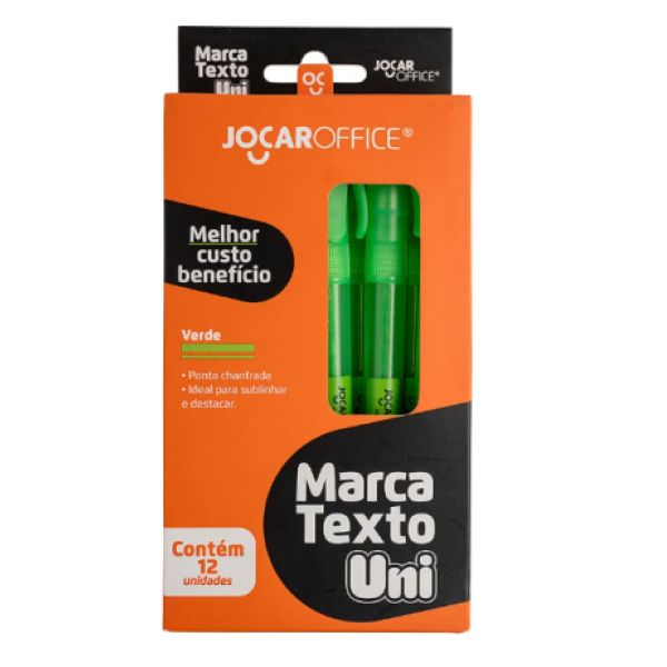 Pincel Marca Texto Jocar Verde CX C/12 UN