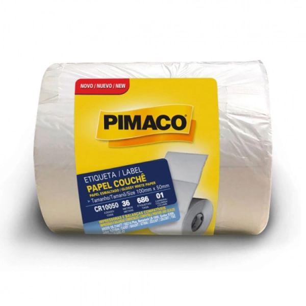 Etiqueta Adesiva Couchê Pimaco CR10050 100x50 Rolo com 586 UN