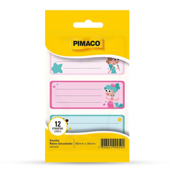 Etiqueta Escolar Pimaco Adesiva Reino Encantado 80x30cm 12 UN