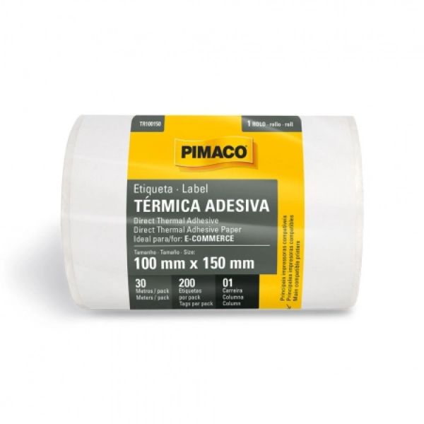 Etiqueta Térmica Pimaco 100x150mm Rolo com 200 UN