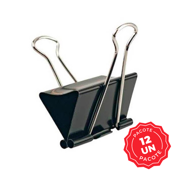 Prendedor de Papel ACC Preto 19mm CX C/12
