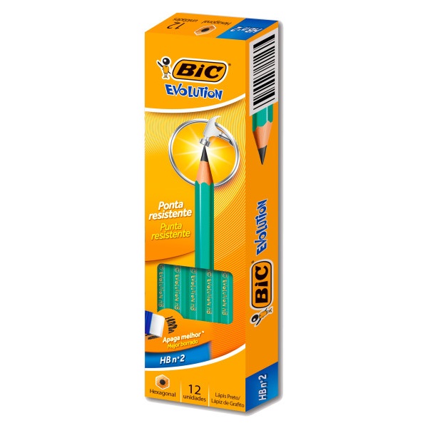 Lápis Bic HB Evolution Hexagonal Preto CX 12 UN