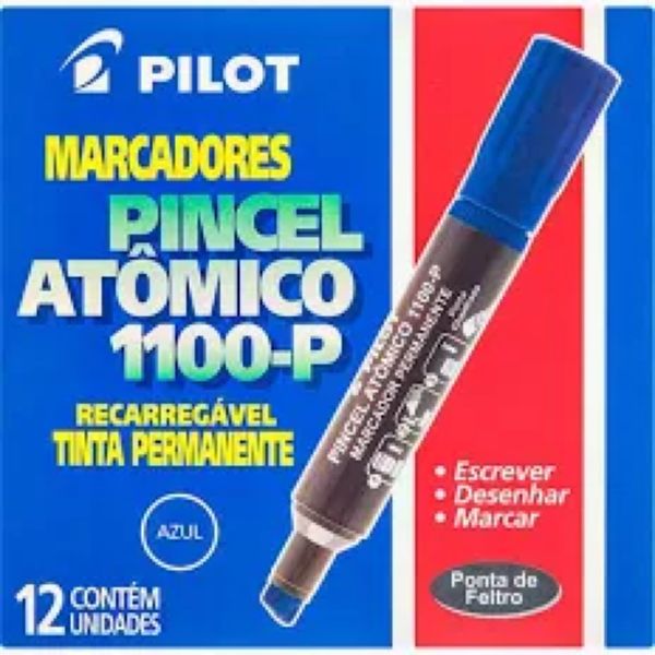 Pincel Marcador Pilot Permanente Ponta Chanfrada Recarregável 1100-P A