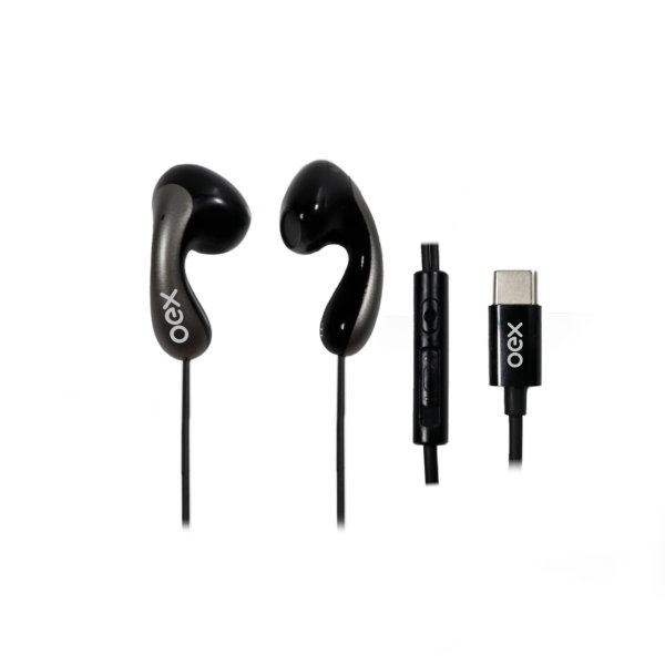 Fone de Ouvido OEX com Microfone Softsound Type-C C/Cabo Preto FN217 1