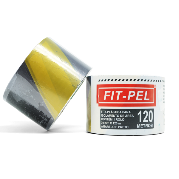 Fita para Demarcação de Área Fit Pel Polietileno 70x120 m Zebrada Pret