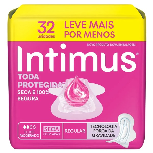 Absorvente com Abas Gel Intimus Cobertura Seca Fluxo Moderado PCT C/32