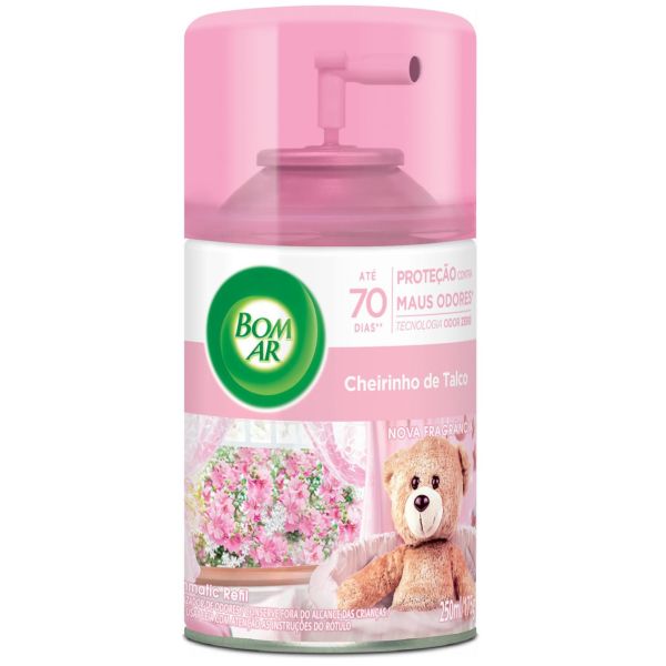 Odorizador de Ambientes Bom Ar Refil Cheirinho de Talco 250ml 1 UN