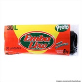 Saco de Lixo Embalixo Super Econômico 30L Preto 59x62cm PCT C/30 UN