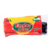 Saco de Lixo Embalixo Super Econômico 50L Preto 63x80cm PCT C/30 UN