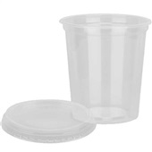 Kit Pote e Tampa Copaza de Plástico Redondo PP Liso 500ml PCT C/25 UN