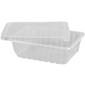 Kit Pote e Tampa Copaza de Plástico Retangular PP 500ml PCT C/25 UN