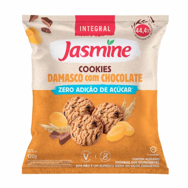 Cookie Jasmine Zero Açúcar Damasco com Chocolate 120g 1 UN