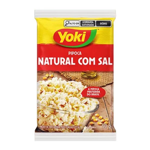 Pipoca Yoki de Microondas Natural com Sal 50g 1 UN
