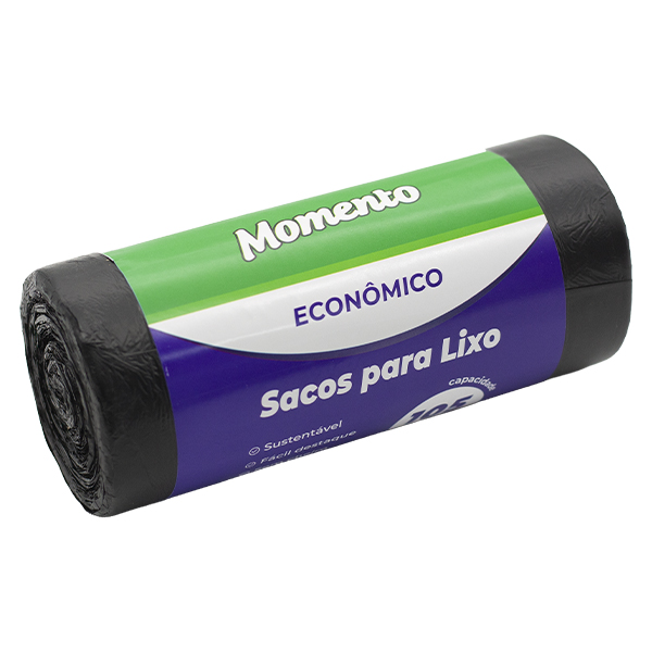 Saco para Lixo Momento 105L 75x105cm Preto PCT C/50 UN
