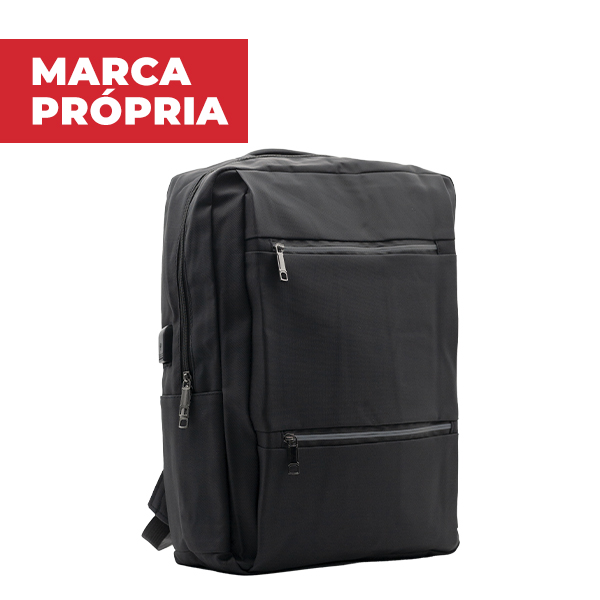 Mochila para Notebook Gimba com Entrada USB 11cm Preto 1 UN