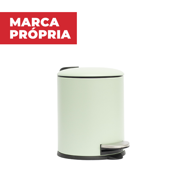 Lixeira Metalica Redonda Gimba 5L Verde 1 UN