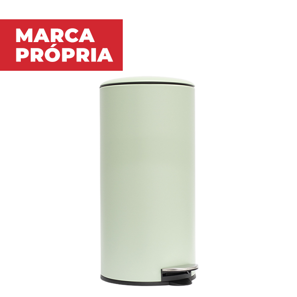 Lixeira Metalica Redonda Gimba 30L Verde 1 UN