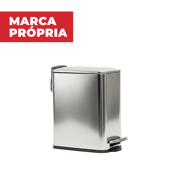Lixeira Retangular Gimba Aço Inox 5L 1 UN