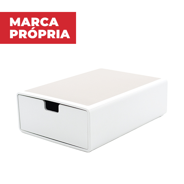 Gaveteiro de Mesa Gimba Organizador em ABS Branco 1 UN