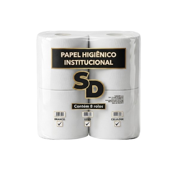 Papel Higiênico SD Papeis Folha Simples Rolão CX C/8 RL