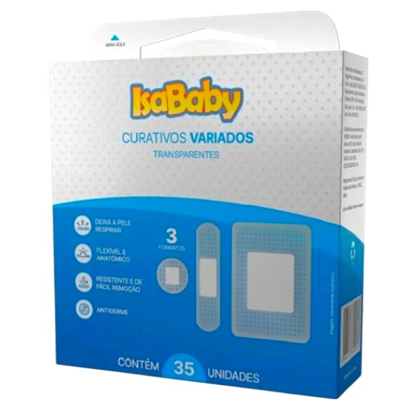 Curativo Isababy com Tamanhos Variados Transparente CX C/35 UN