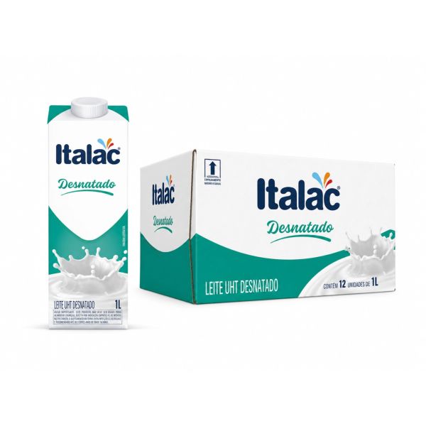 Leite Desnatado Italac UHT 1L CX C/12 UN