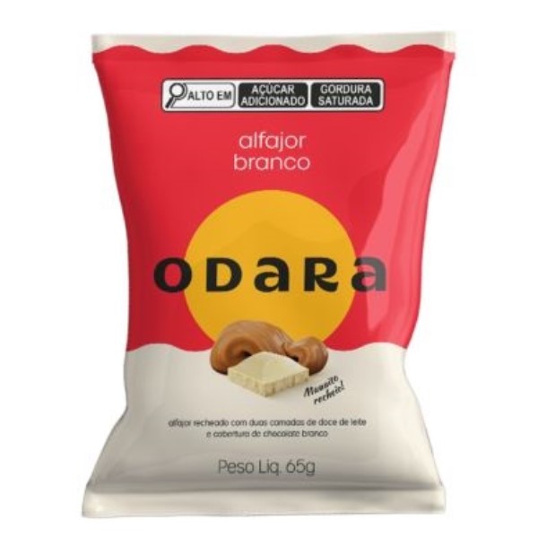 Alfajor Odara Chocolate Branco C/ Doce de Leite 65g 1 UN