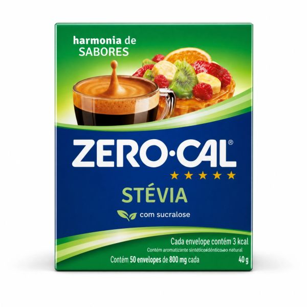 Adoçante em Pó Zero-Cal Stevia 800mg CX C/50 UN