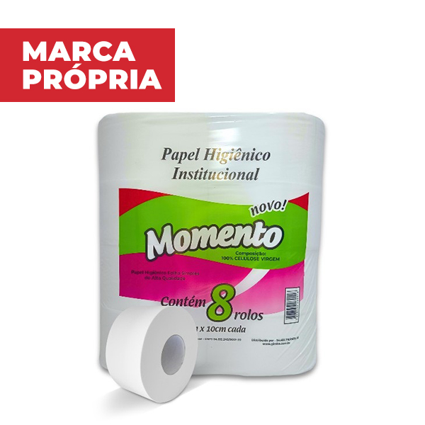 Papel Higiênico Momento Folha Simples 300m Celulose PCT C/8 RL