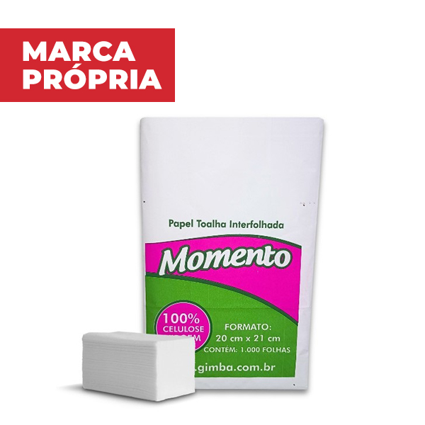 Papel Toalha Interfolha Momento 2 Dobras 20x21cm PCT C/1000 FL