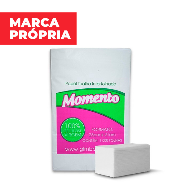 Papel Toalha Interfolha Momento 2 Dobras 23x21cm PCT C/1000 FL