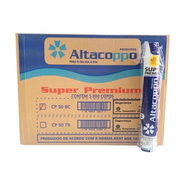 Copo Plástico Altacoppo 50ml Branco CX C/5000 UN