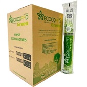 Copo Plástico Biodegradável Ecocoppo Green 300ml Transparente CX C/ 20